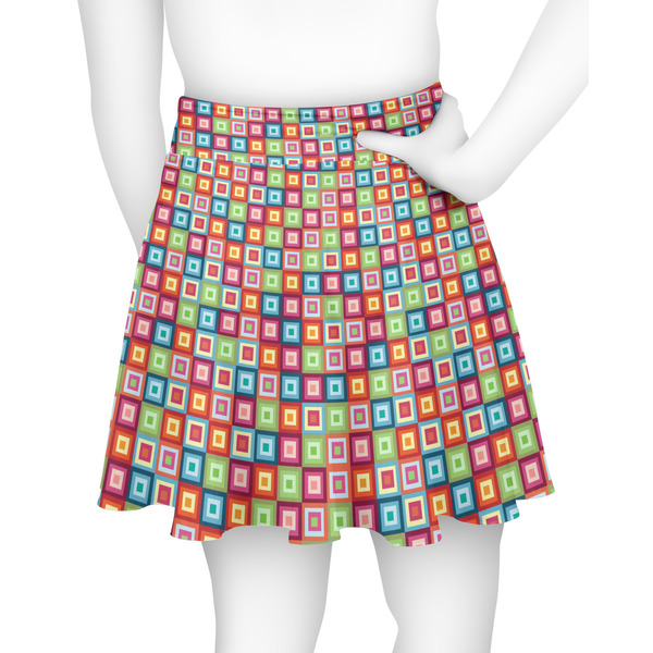 Retro Squares Skater Skirt - Back