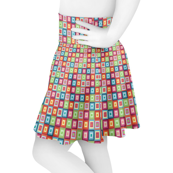Retro Squares Skater Skirt - Side