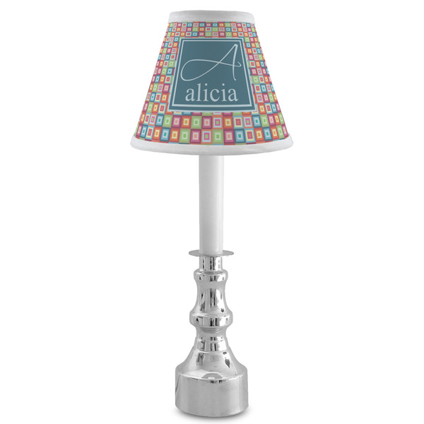 Retro Squares Small Chandelier Lamp - LIFESTYLE (on candle stick)