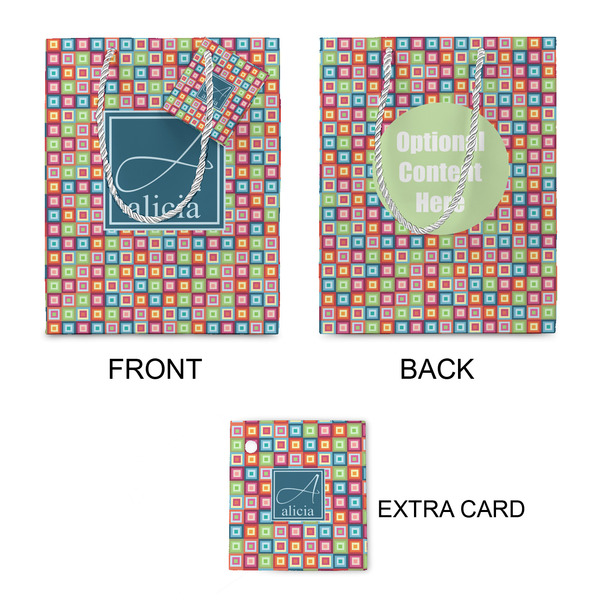 Retro Squares Small Gift Bag - Approval