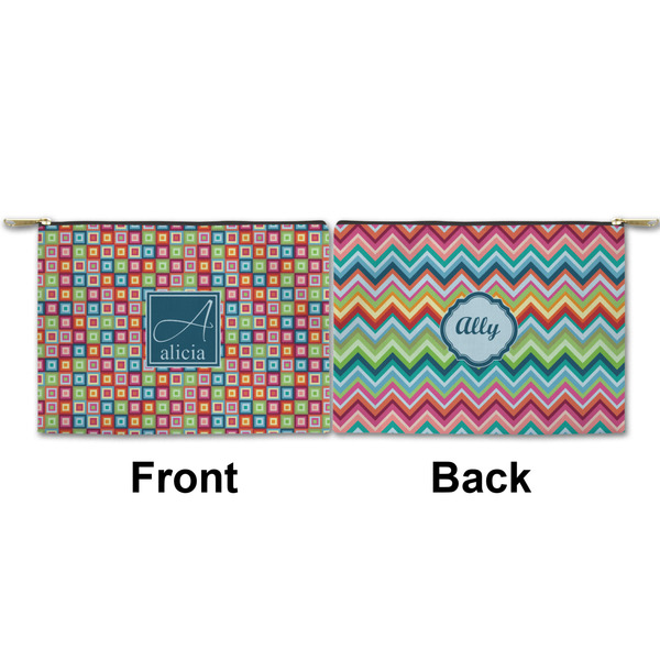 Retro Squares Small Zipper Pouch Approval (Front and Back)