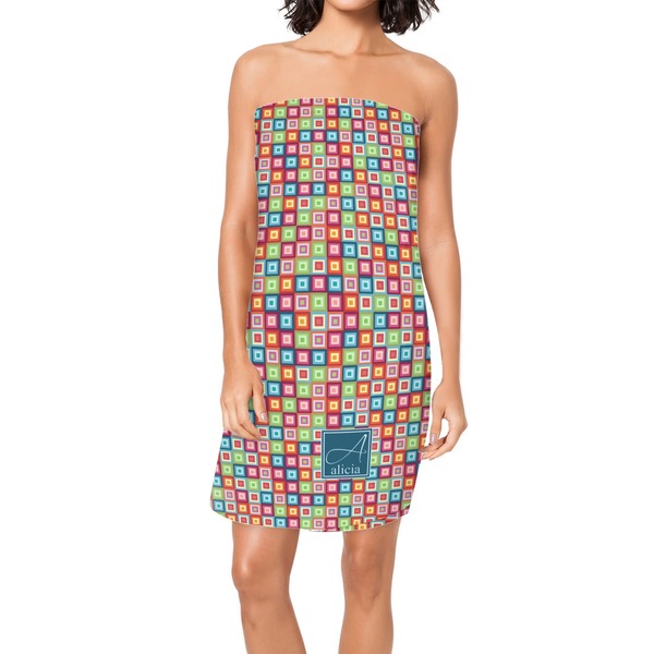 Custom Retro Squares Spa / Bath Wrap (Personalized)