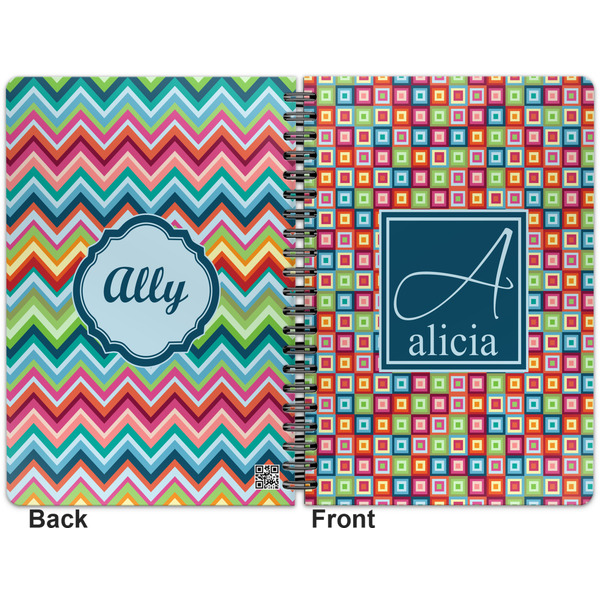 Retro Squares Spiral Journal 7 x 10 - Apvl