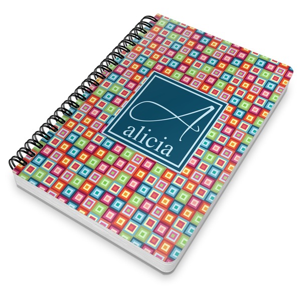 Retro Squares Spiral Journal 7 x 10 - Main