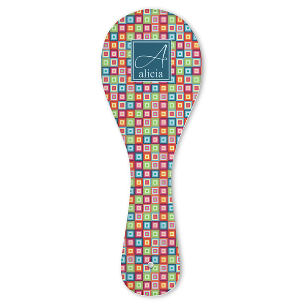 Custom Retro Squares Ceramic Spoon Rest (Personalized)