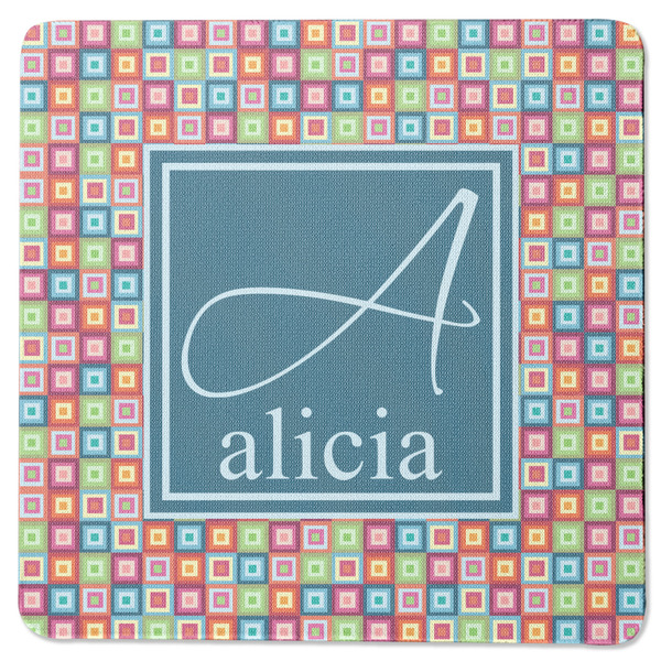 Retro Squares Square Coaster Rubber Back - Single