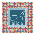 Retro Squares Square Decal - Small (Personalized)