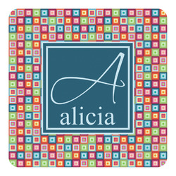 Retro Squares Square Decal - Large (Personalized)