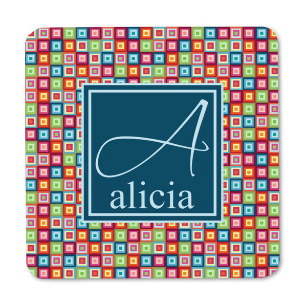 Retro Squares Square Fridge Magnet - FRONT