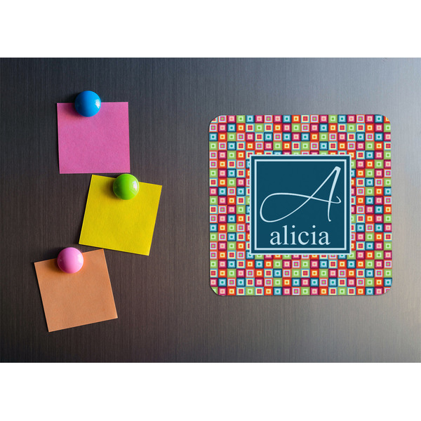 Retro Squares Square Fridge Magnet - LIFESTYLE