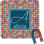 Retro Squares Square Fridge Magnet (Personalized)