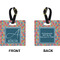 Retro Squares Square Luggage Tag (Front + Back)