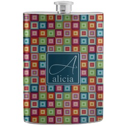Retro Squares Stainless Steel Flask (Personalized)