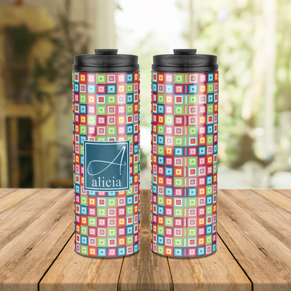 Retro Squares Stainless Steel Tumbler - Lifestyle