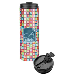 Retro Squares Stainless Steel Skinny Tumbler (Personalized)