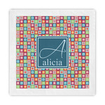 Retro Squares Decorative Paper Napkins (Personalized)
