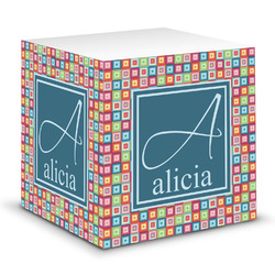 Retro Squares Sticky Note Cube (Personalized)