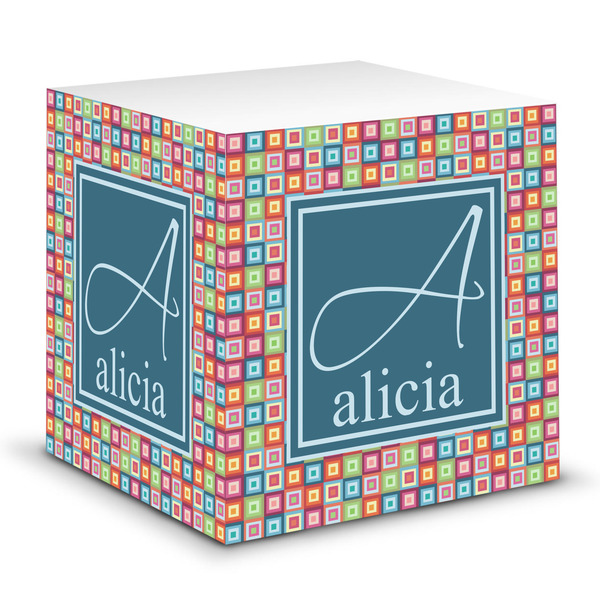 Custom Retro Squares Sticky Note Cube (Personalized)