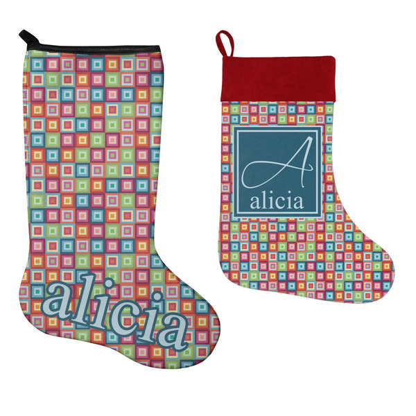 Retro Squares Stockings - Side by Side compare
