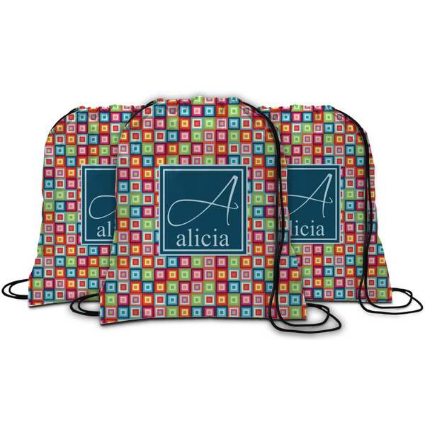 Retro Squares String Backpack - MAIN
