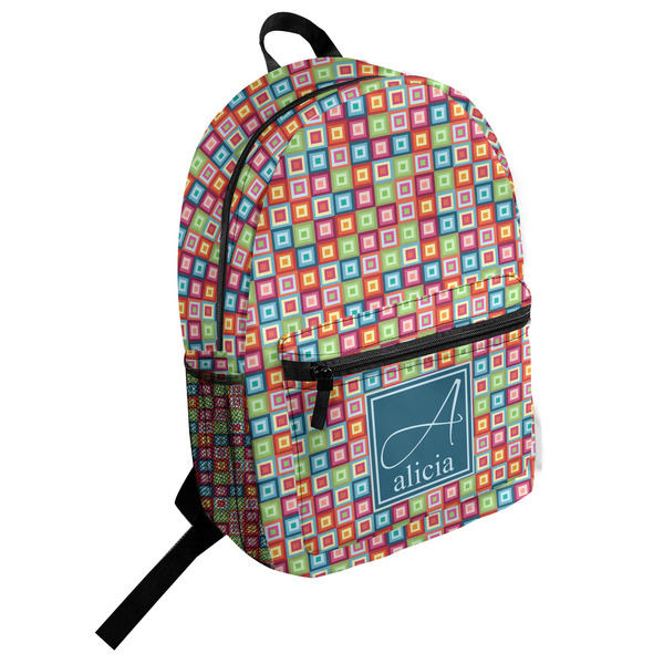 Custom Retro Squares Student Backpack (Personalized)