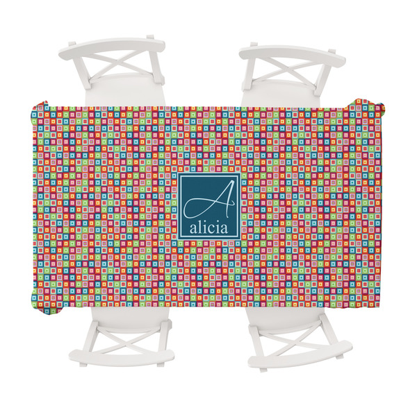 Custom Retro Squares Tablecloth - 58"x102" (Personalized)