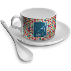 Retro Squares Tea Cup (Personalized)