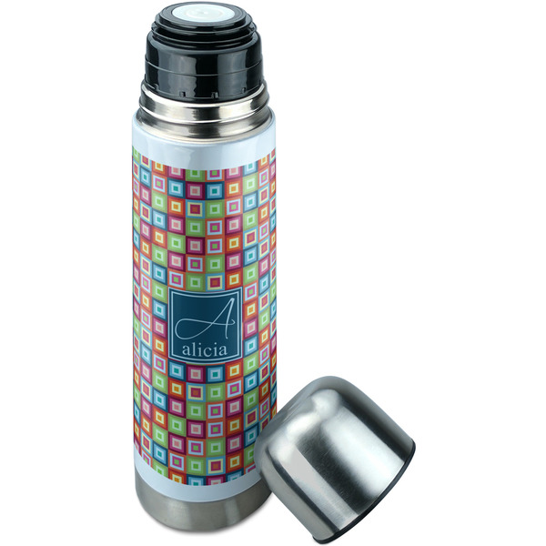 Retro Squares Thermos - Lid Off