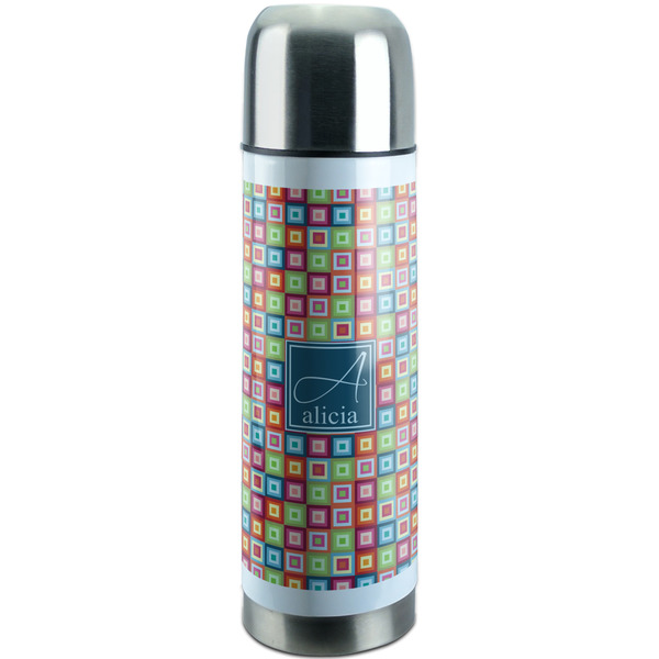 Custom Retro Squares Stainless Steel Thermos (Personalized)