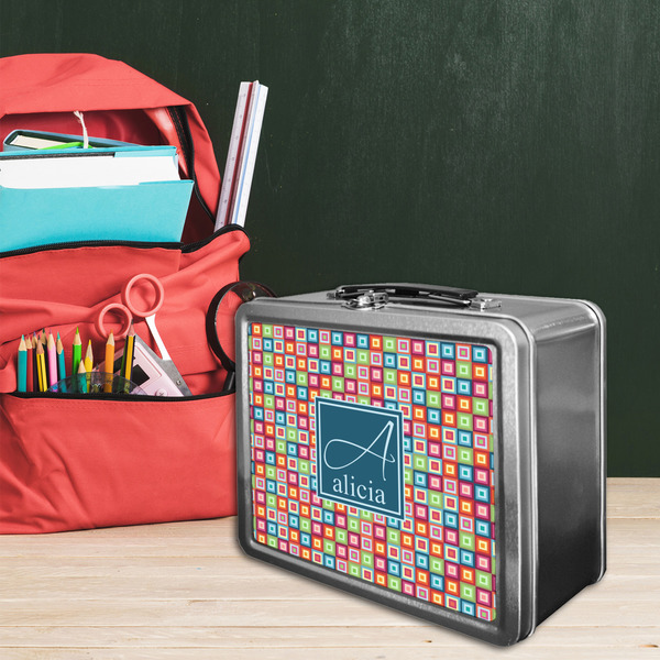 Retro Squares Tin Lunchbox - LIFESTYLE