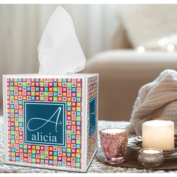 Retro Squares Tissue Box - LIFESTYLE