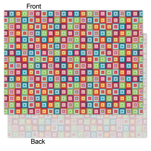 Retro Squares Tissue Paper - Lightweight - Medium - Front & Back