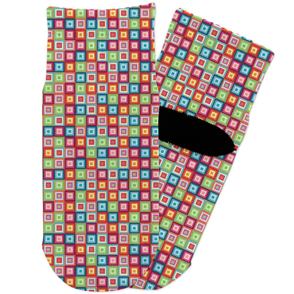 Custom Retro Squares Toddler Ankle Socks