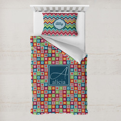 Retro Squares Toddler Bedding Set - With Pillowcase (Personalized)