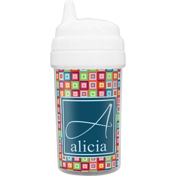 Custom Retro Squares Sippy Cup (Personalized)