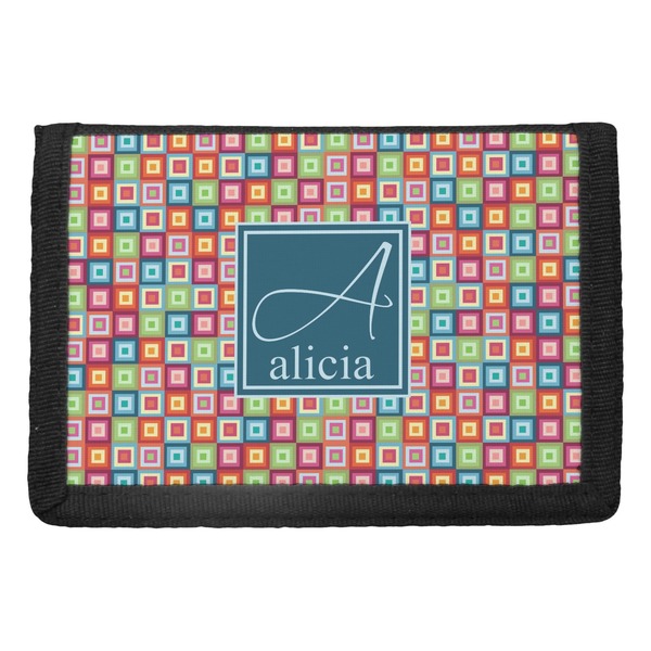 Custom Retro Squares Trifold Wallet (Personalized)