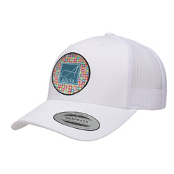 Retro Squares Trucker Hat - White (Personalized)