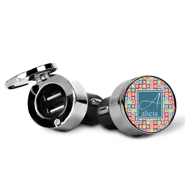 Retro Squares USB Car Charger