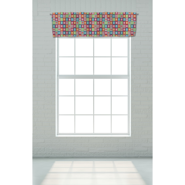 Retro Squares Valance - On window