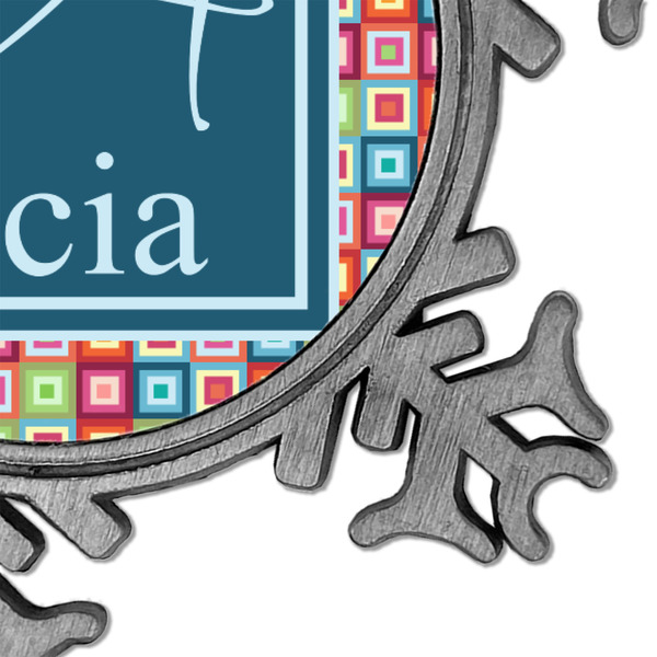 Retro Squares Vintage Snowflake - Detail