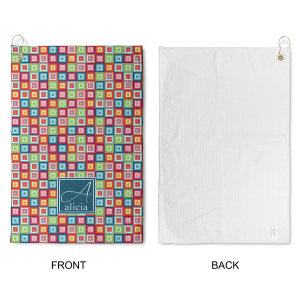 Retro Squares Waffle Weave Golf Towel - Approval