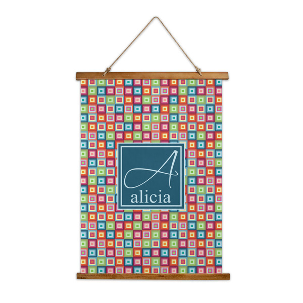 Custom Retro Squares Wall Hanging Tapestry - Tall (Personalized)