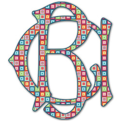 Retro Squares Monogram Decal - Large (Personalized)