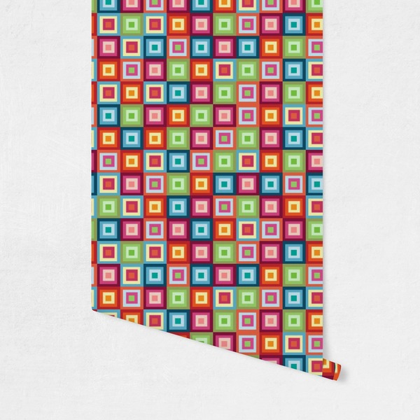 Retro Squares Wallpaper on Wall