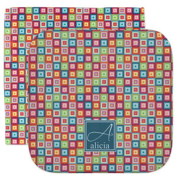 Custom Retro Squares Facecloth / Wash Cloth (Personalized)