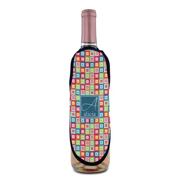 Retro Squares Wine Bottle Apron - IN CONTEXT