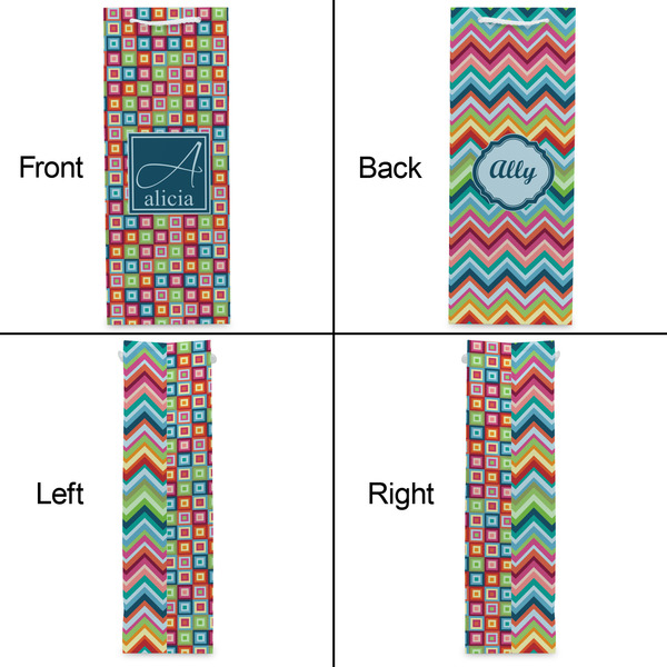 Retro Squares Wine Gift Bag - Gloss - Approval