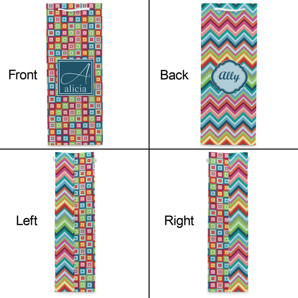 Retro Squares Wine Gift Bag - Matte - Approval