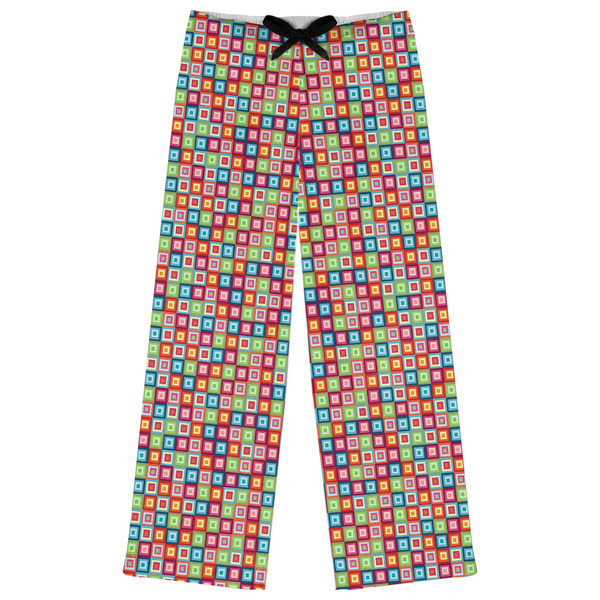 Custom Retro Squares Womens Pajama Pants - M