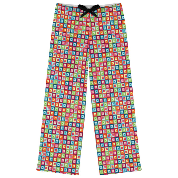 Custom Retro Squares Womens Pajama Pants - XS